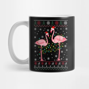 Flamingo Lights Tangled Ugly Sweater Christmas Animals Mug